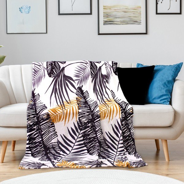 Koc z mikrowłókna DecoKing Jungle Fern, 150x200 cm-image-1