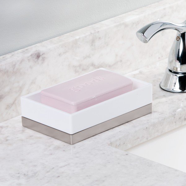 Biała mydelniczka iDesign Clarity, 13x8 cm-image-1