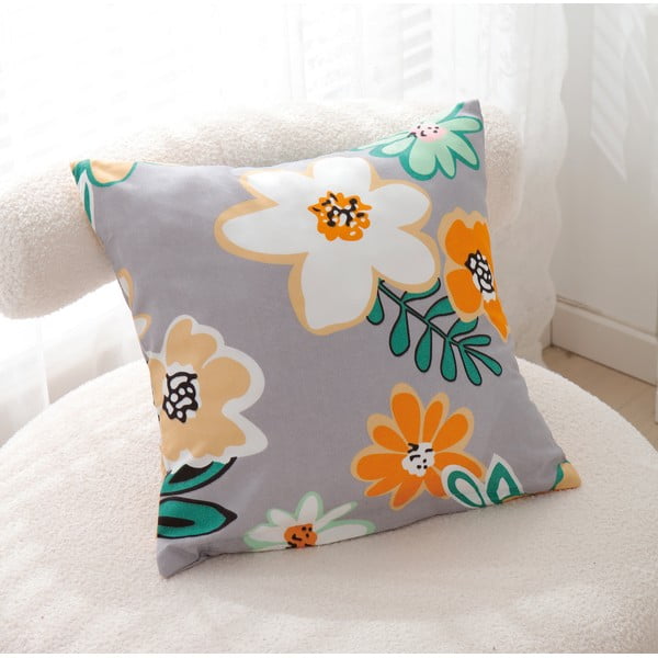 Pomarańczowo-szara pościel jednoosobowa z mikrosatyny 3-częściowa 140x200 cm Grace – My House-image-2