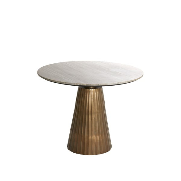 Okrągły stół w kolorze brązu z blatem w dekorze marmuru ø 100 cm Rianne – Light & Living-image-2