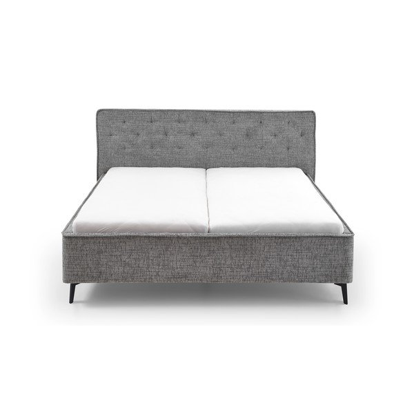Szare tapicerowane łóżko dwuosobowe bez stelaża 180x200 cm Alicante – Meise Möbel-image-3