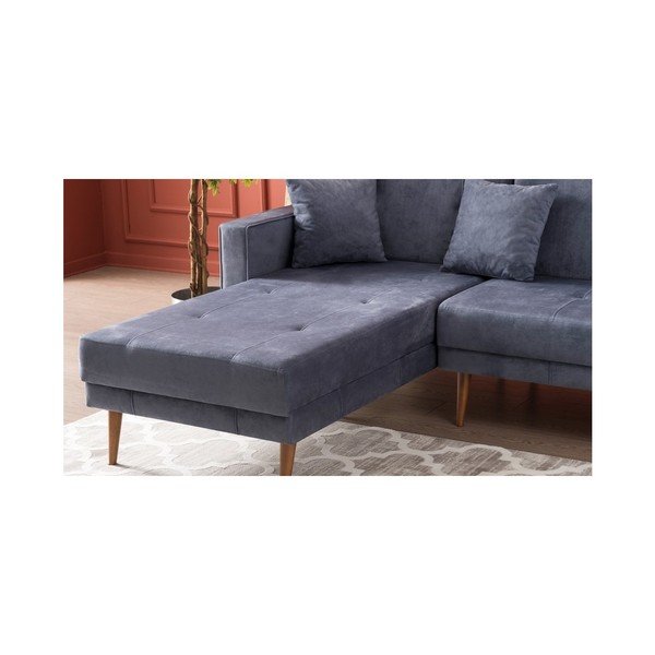 Niebieskoszara sofa rozkładana Dublin, lewostronny-image-2