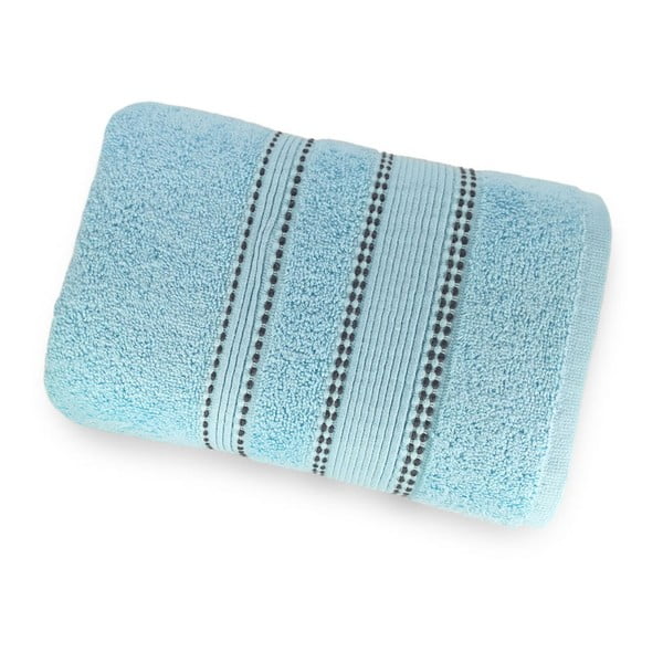 Jasnoniebieski ręcznik kąpielowy ze 100% bawełny Marie Lou Remix, 150x90 cm