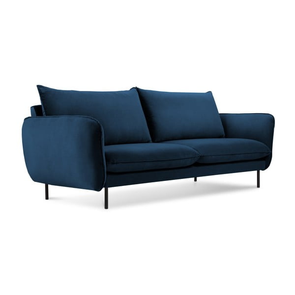 Niebieska aksamitna sofa Cosmopolitan Design Vienna, 160 cm