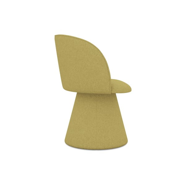 Żółty tapicerowany fotel jadalniany Maia – Makamii-image-2