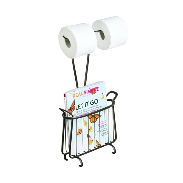 Metalowy uchwyt na papier toaletowy w kolorze brązu iDesign Axis, wys. 61 cm-image-3