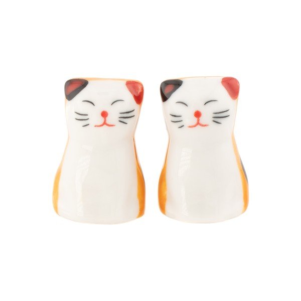 Biała/pomarańczowa porcelanowa podstawka pod pałeczki 2 szt. dla 5 osób Cat – Sass & Belle-image-2