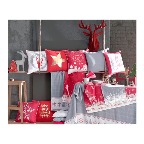 Szara poszewka na poduszkę Mike & Co. NEW YORK Honey Snowflake, 45x45 cm-image-1