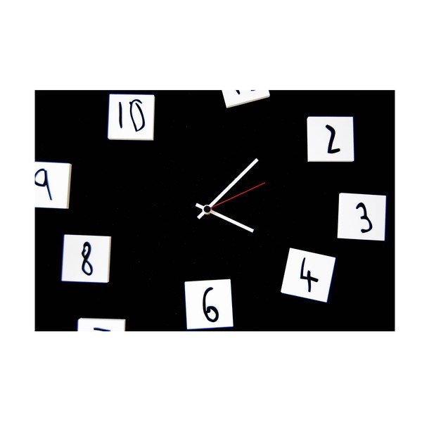 Zegar ścienny dESIGNoBJECT.it Changing Clock Black, 50 x 50 cm -image-3