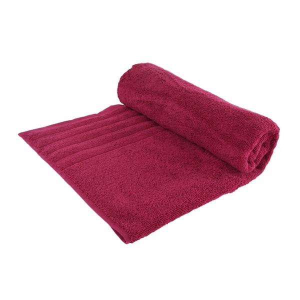 Fioletowy ręcznik kąpielowy z czesanej bawełny Julia, 70x140 cm