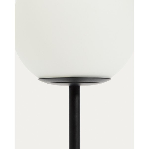Biała/czarna lampa stołowa ze szklanym kloszem (wysokość 35 cm) Brisia – Kave Home-image-2
