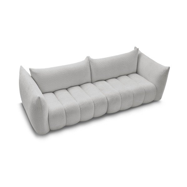 Jasnoszara sofa z materiału bouclé 286 cm Azra – Bobochic Paris-image-3