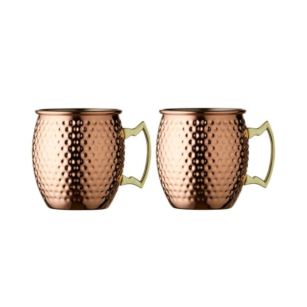Stalowe kubki w kolorze miedzi zestaw 2 szt. 400 ml Moscow Mule – Lyngby Glas-image-3