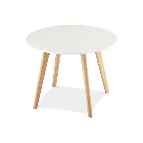 Biały stolik drewniany Furnhouse Life, Ø 60 cm