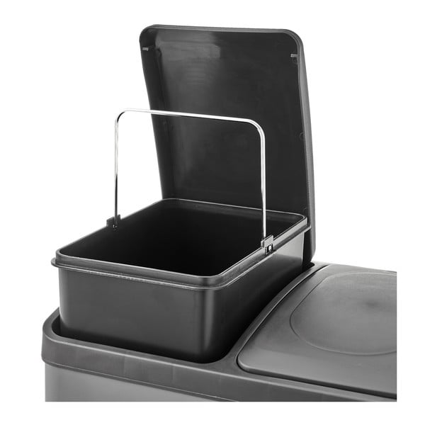 Kosz do segregacji odpadów ze stali nierdzewnej z pedałem 30 l Litros – Casa Selección-image-4