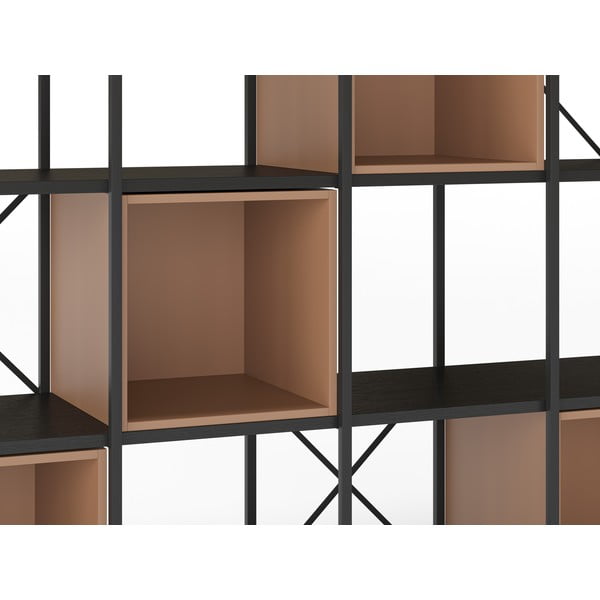 Czarno-ceglasty regał 140x179 cm Anya – Marckeric-image-4