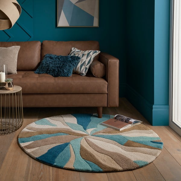 Turkusowy okrągły dywan ø 133 cm Zest Infinite – Flair Rugs-image-1