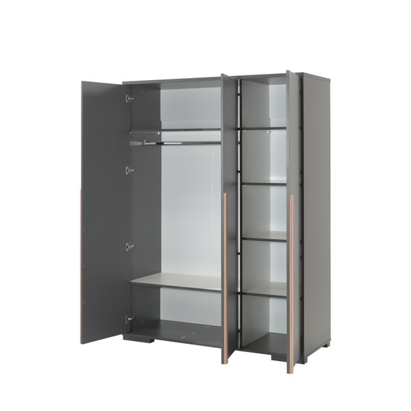 Ciemnoszara szafa dziecięca 146x195 cm London – Vipack-image-2