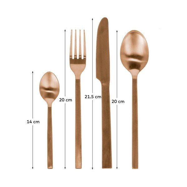 Sztućce ze stali nierdzewnej w kolorze miedzi 16 szt. Kelda – Kave Home-image-4