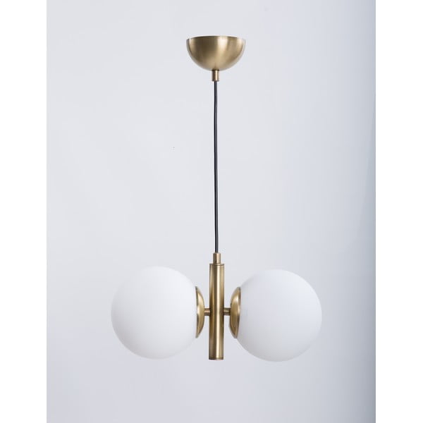 Lampa wisząca w biało-złotym kolorze ze szklanym kloszem ø 15 cm Monera – Squid Lighting