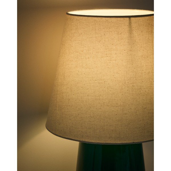 Zielona/w kolorze kości słoniowej lampa stołowa ceramiczna (wysokość 45,5 cm) Odra – Kave Home-image-2