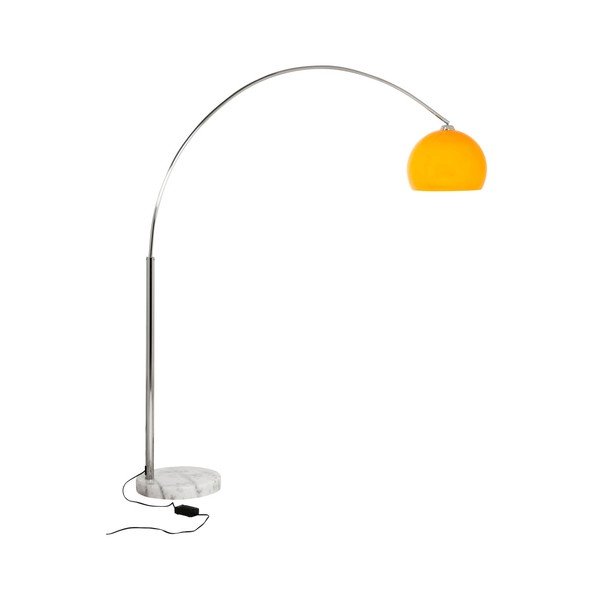 Stojąca lampa z pomarańczowym abażurem i marmurową podstawą Kokoon Loft