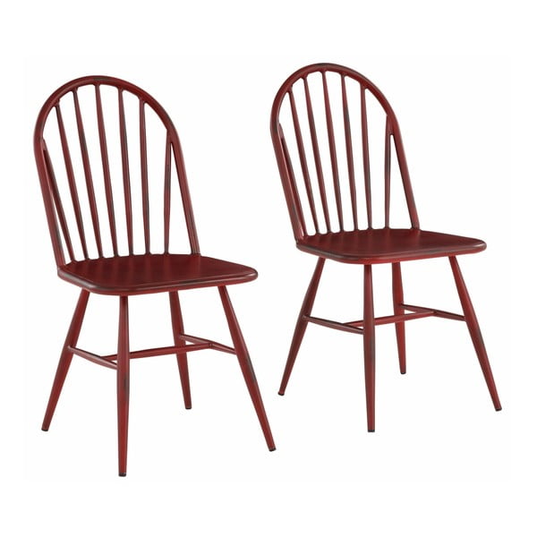 Zestaw 2 czerwonych krzeseł bukowych Støraa Alexis
