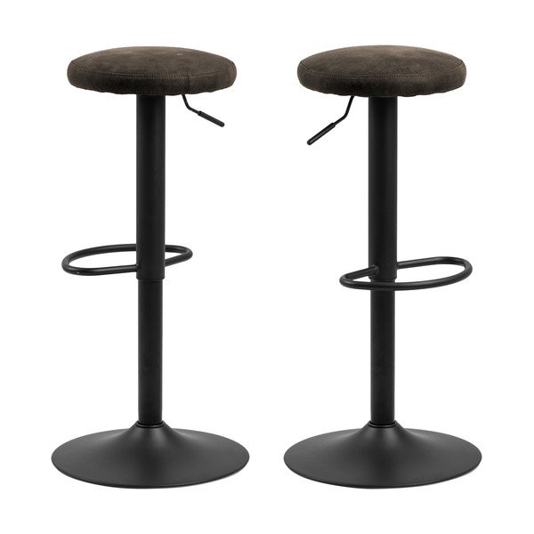 Szary tapicerowany hoker z regulowaną wysokością (wysokość siedziska 62 cm) Finch – Actona-image-4