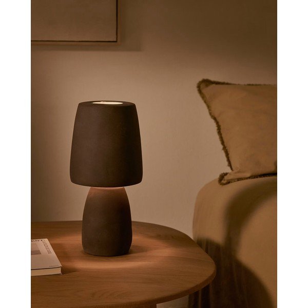 Ciemnobrązowa lampa stołowa (wysokość 30 cm) Tandy – Kave Home-image-1