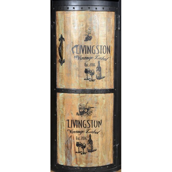 Czarna metalowa szafka na wino liczba butelek 9, 60x155 cm Luni – Interia Home & Living-image-1