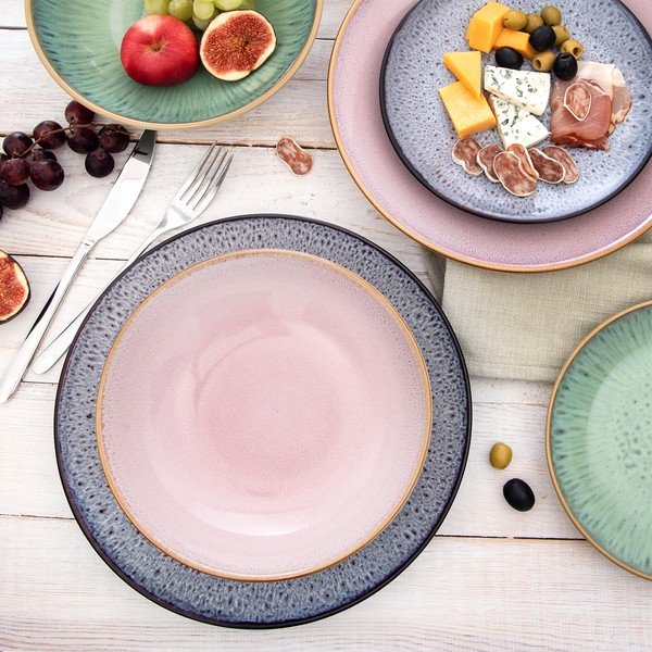 Różowy głęboki ceramiczny talerz ø 20,5 cm Glaze – Orion-image-3