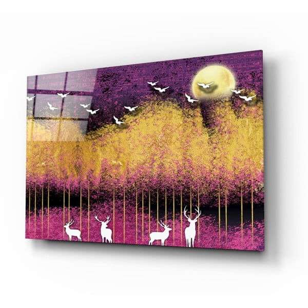 Szklany obraz Insigne Birds and Deers, 72x46 cm