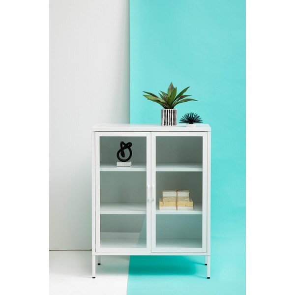 Biała stalowa witryna 80x102x40 cm Acier – Premier Housewares-image-1
