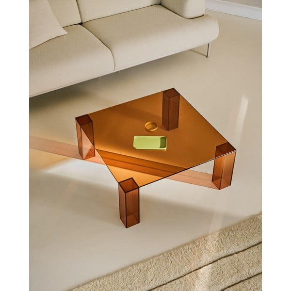 Brązowy szklany stolik 85x85 cm Adularia – Kave Home-image-1
