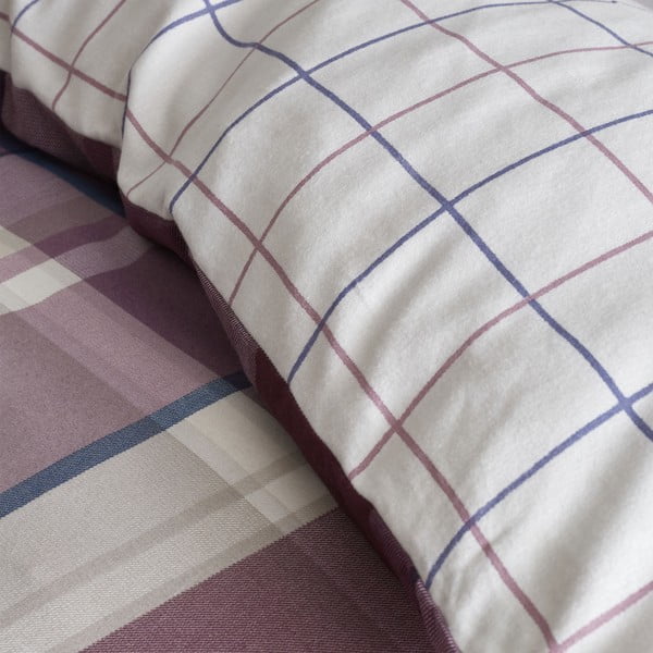 Fioletowa pościel jednoosobowa 135x200 cm Check – Catherine Lansfield-image-3