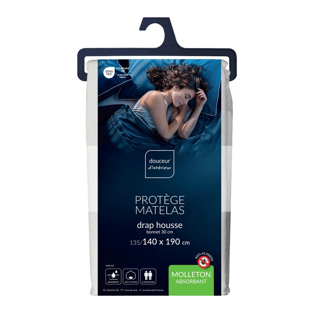 Antyalergiczny ochraniacz na materac odpowiedni do prania 140x190 cm Molly Aa 30 – douceur d'intérieur (zdjęcie 3)
