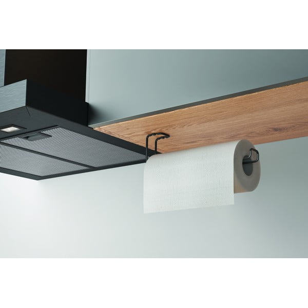 Czarny ścienny uchwyt na ręczniki kuchenne Metaltex-image-1