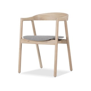 Krzesło z litego drewna dębowego z szarym siedziskiem Gazzda Muna