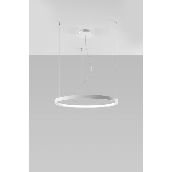 Biała lampa wisząca Sollux Ganica, ø 80 cm-image-1