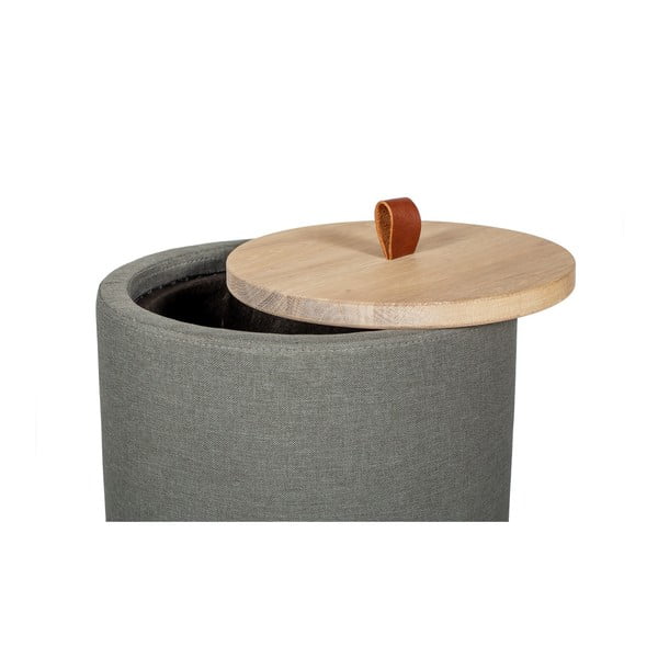 Zielonoszary stolik ze zdejmowanym blatem z drewna dębowego Askala Ibisco, ⌀ 36 cm-image-2