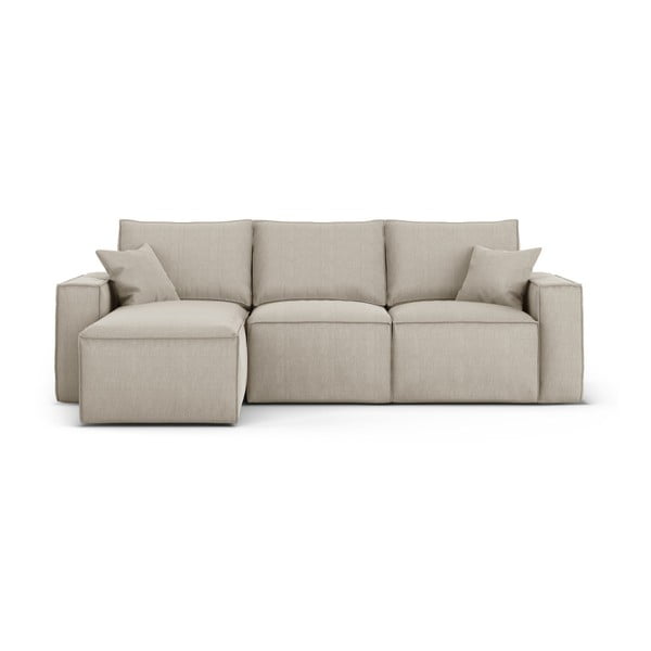Beżowa narożna sofa lewostronna Cosmopolitan Design Miami