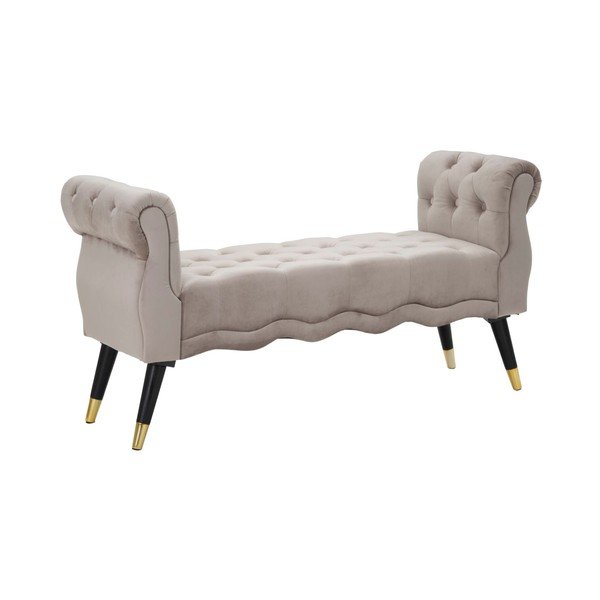 Szarobrązowa aksamitna ławka Paris – Mauro Ferretti-image-2