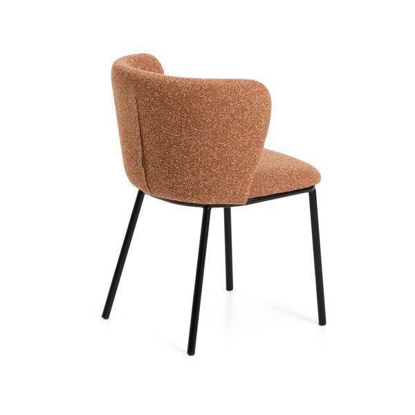 Tapicerowany fotel jadalniany w kolorze terakoty Ciselia – Kave Home-image-4