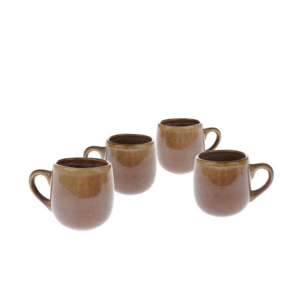Brązowe ceramiczne kubki na espresso zestaw 4 szt. 100 ml – Dakls