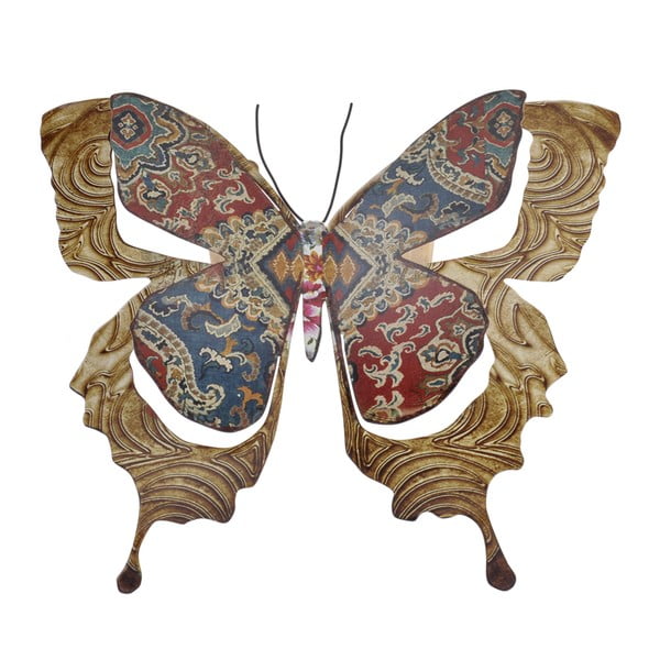 Metalowy motyl na ścianę Copper, 29 cm