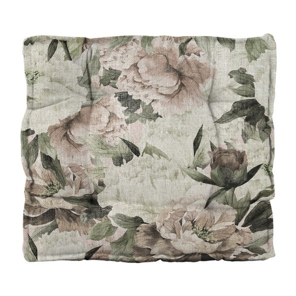 Poduszka na krzesło z domieszką lnu Linen Couture Square Lily, 37x37 cm