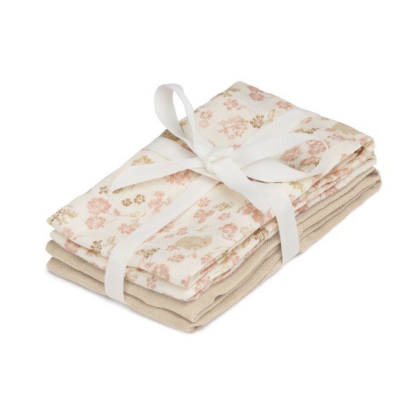 Beżowe myjki z bawełny organicznej zestaw 4 szt. 30x30 cm Augusta – Cam Cam Copenhagen