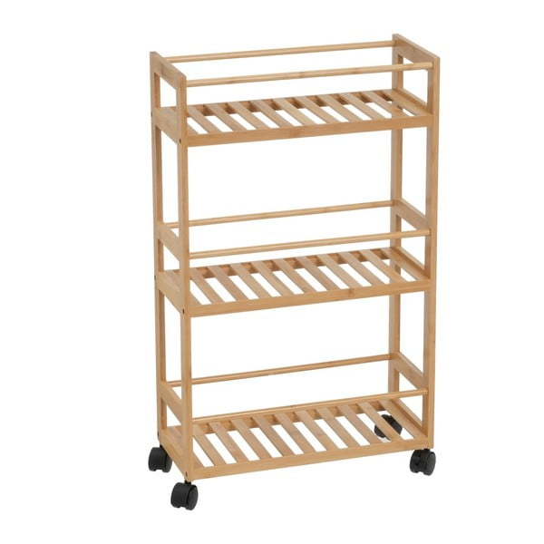 Bambusowy regał na kółkach w naturalnym kolorze 44x75 cm – Casa Selección