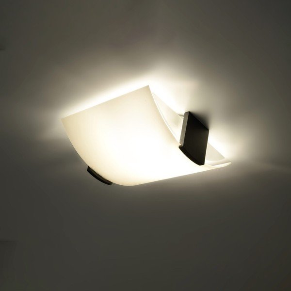 Biała lampa sufitowa ze szklanym kloszem 33x30 cm Eva – Sollux-image-3