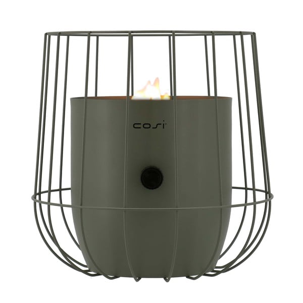 Oliwkowa lampa gazowa Cosi Basket, wys. 31 cm